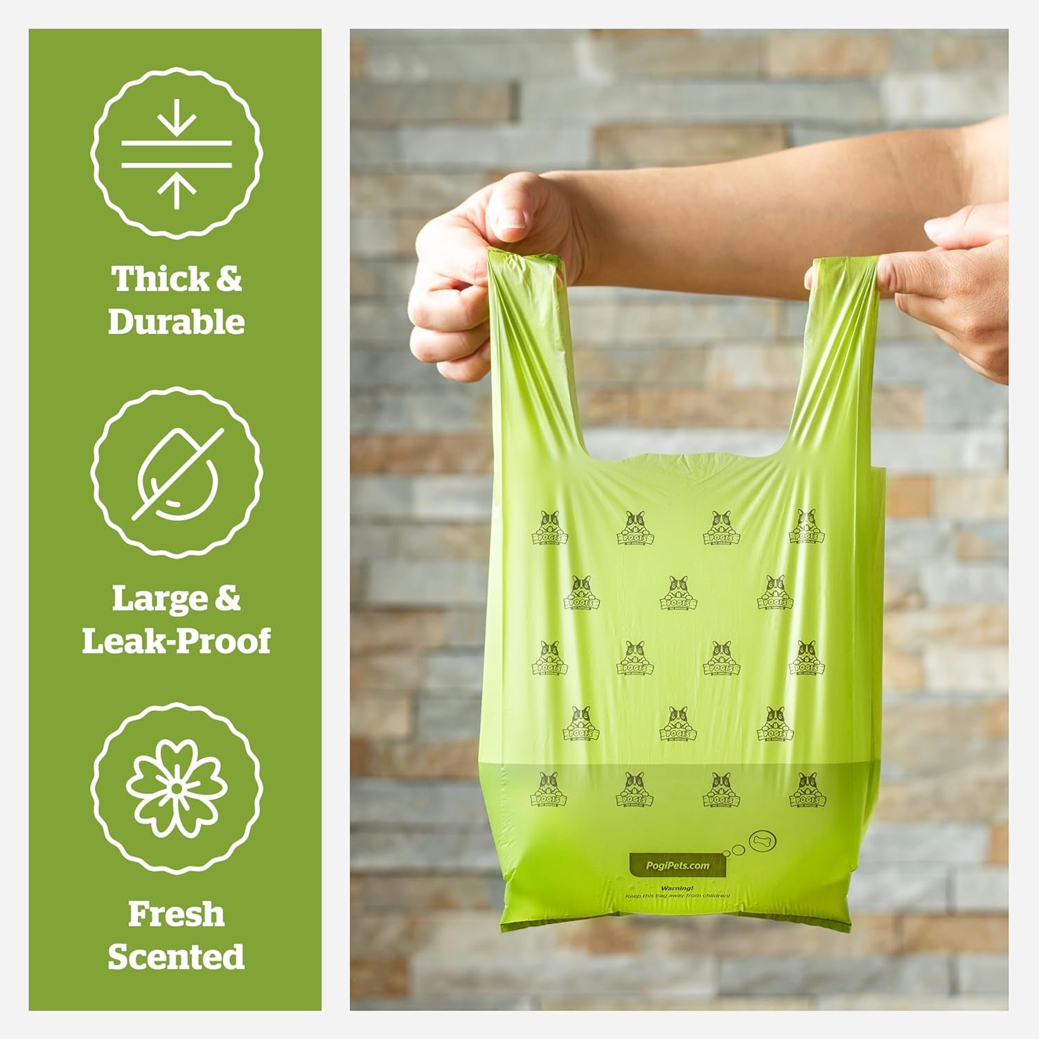 Pogi'S Dog Poop Bags with Handles Bulk - 900 Doggy Poop Bags with Easy-Tie Handles - Leak-Proof, Ultra Thick, Scented Poop Bags for Dogs, Cat Poop Bags
